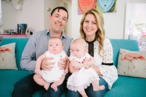 Naomi and her husband Dave Seddon with their twin girls