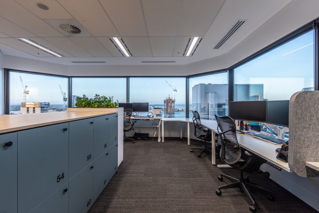 Hall & Wilcox Perth office desks with harbour view