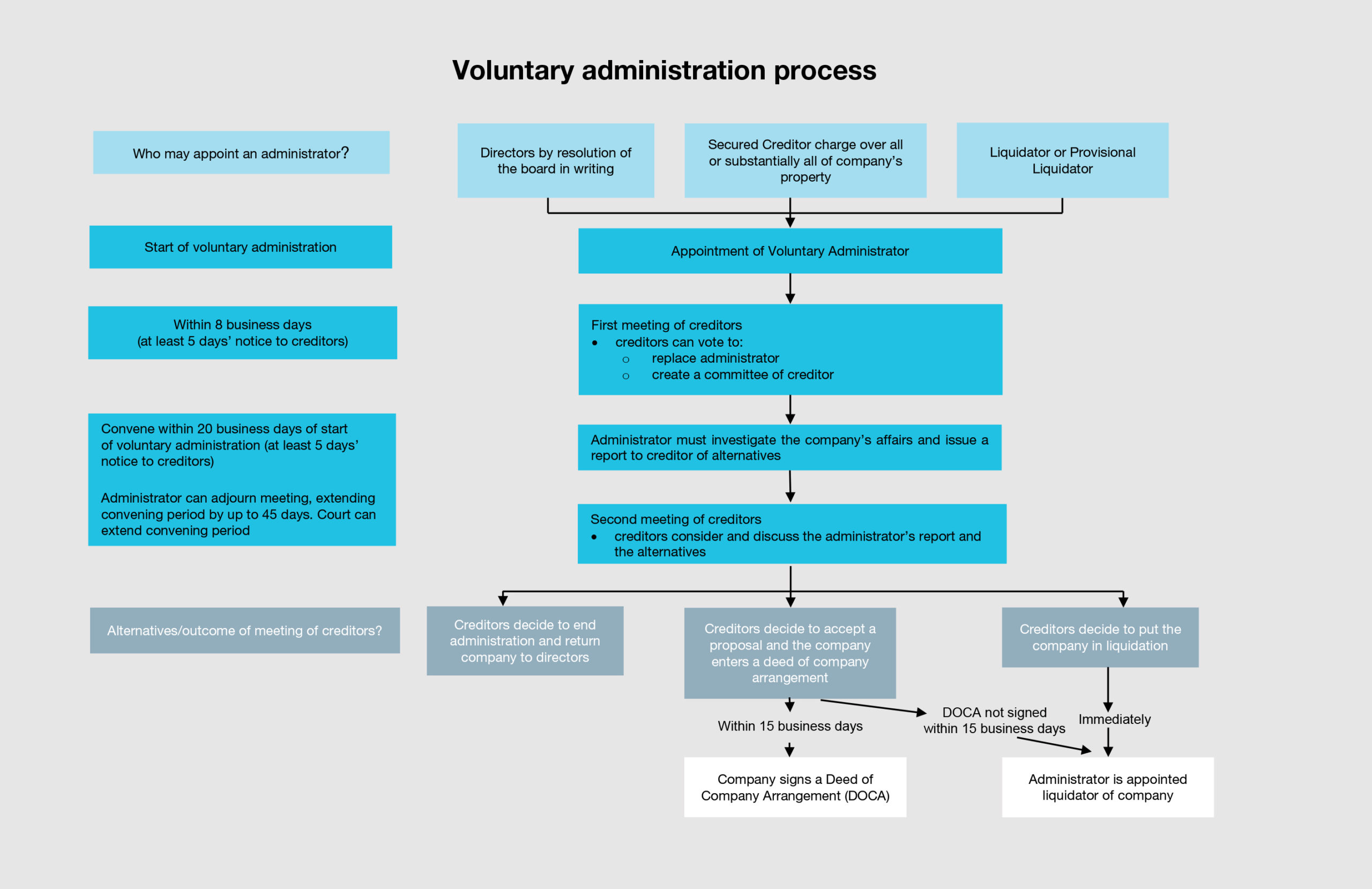 flow chart showing the voluntary administraton process