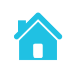 Simple illustration of a blue house