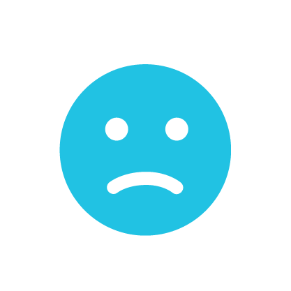 Simple illustration of a blue frowning face