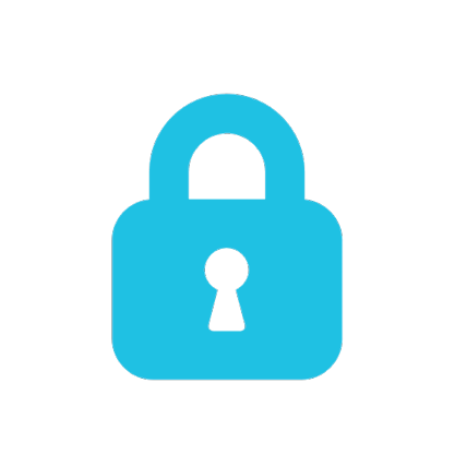 Simple illustration of a blue padlock