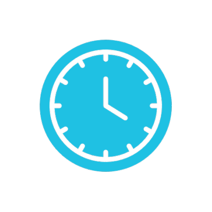 Simple illustration of a blue analogue clock